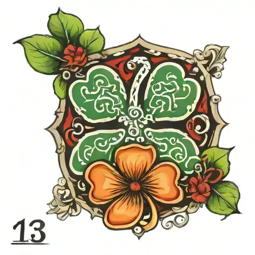 Shamrock And Number 13