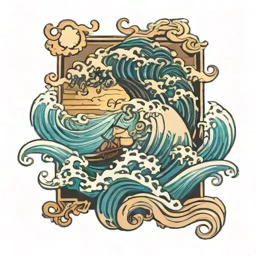 Ocean Waves Traveling Man