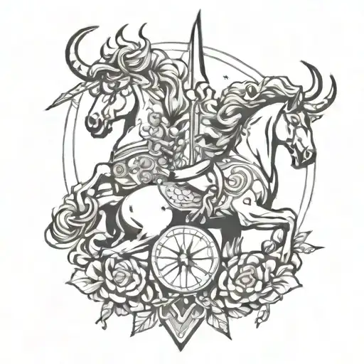 Leo And Sagittarius Line Work