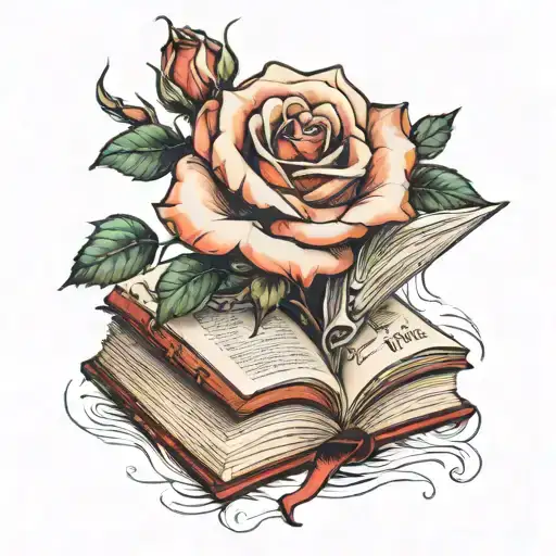 Crystal Rose Coming Out Of An Open Book