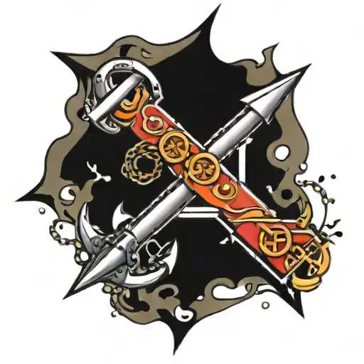 Anchor And Radioactive Symbol