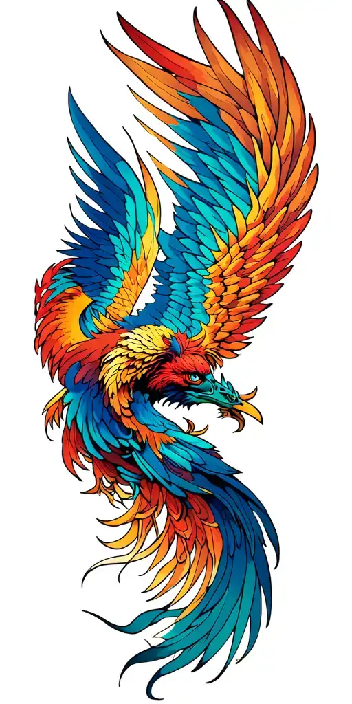 Phoenix Wings Spread Bright