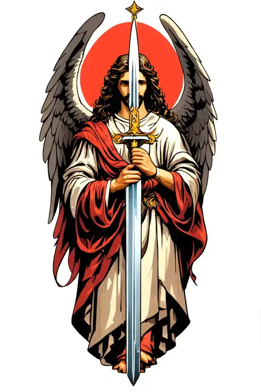 Archangel Gabriel Holding A Sword