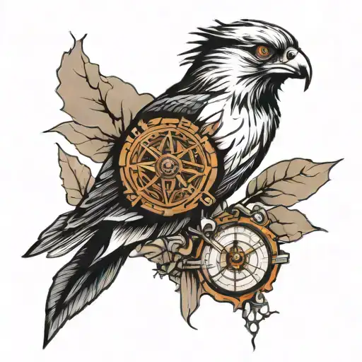 Hawk Pirate Mountains Compass Rose Sparrow