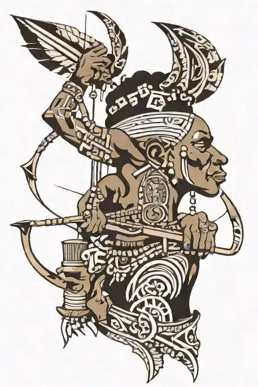 African Tribe Shoots From A Bow