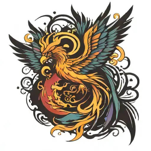 Phoenix From The Ashes Symbolizing Rebirth