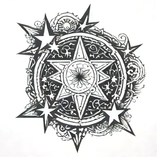 A Circle With Stars Inside Of It