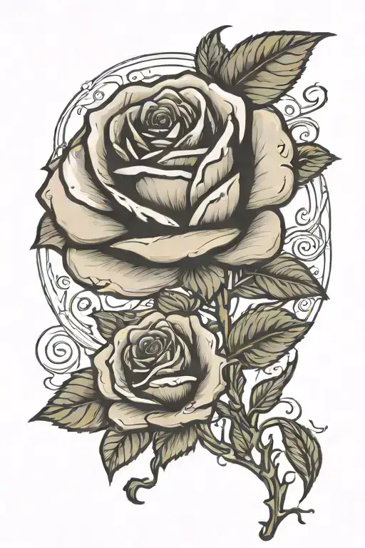 Rose With Text As Stem