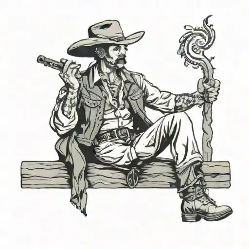 Cowboy With A Sigarette Before Sunrize