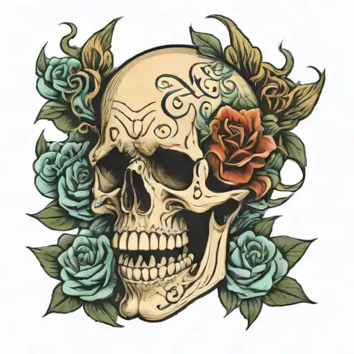 Skull And Text 'Rosenhoff 4 Evr'