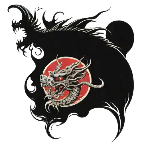 Japanese Dragon Flying Vertical
