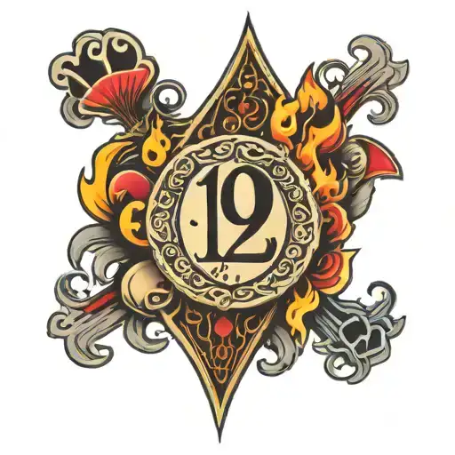 The Number 1926 With Fire And Aces Poker Cards