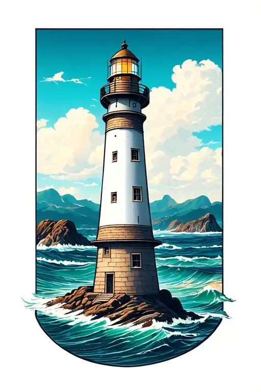 Lighthouse Near Ocean