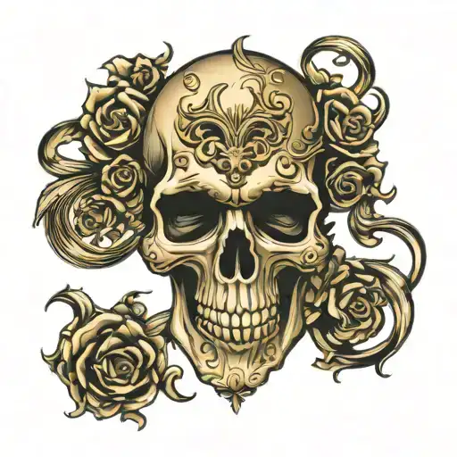 Skull Gold Black 69 Number