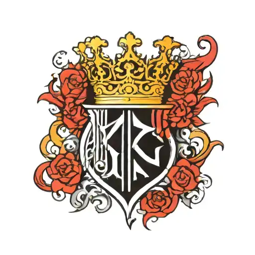 Generate A Tatoo Of Black & White Colour That Is The Combination Of King Symbol And Dare Symbol
