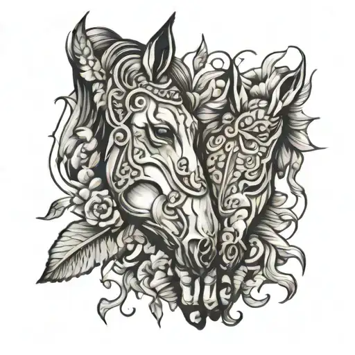 Horse Hand And Human Hand Touch