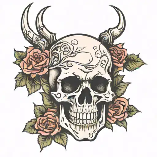 Skull Arm Reaching Up Spine