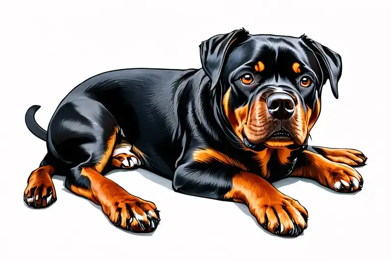 Rottweiler Lying