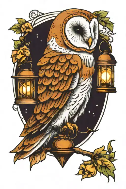 Barn Owl With Lantern
