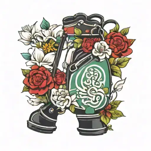 Fine Line Golf Bag With Flowers Coming Out