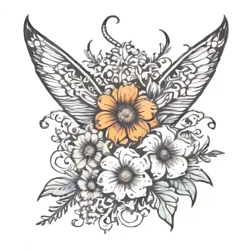 The Name Felix And The Name Archer Entangled In Whimsical Daisy And Gladiolus