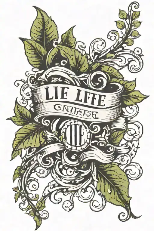 Long Vines With Roman Numerals In It And Quote That Says Life Moves On