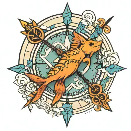 Sagittarius Arrow Mixed With Pisces