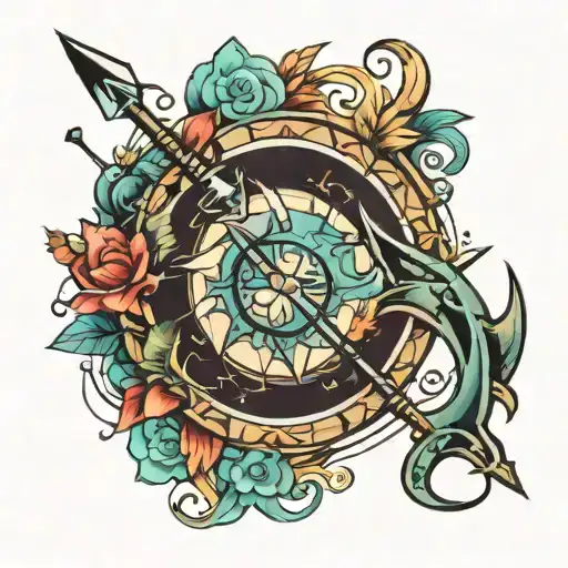 Sagittarius Arrow Mixed With Pisces