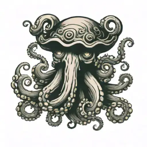 Octopus With Mushroom Head