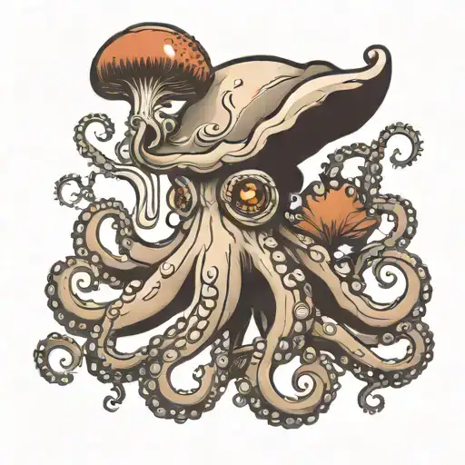Octopus With Mushroom Head