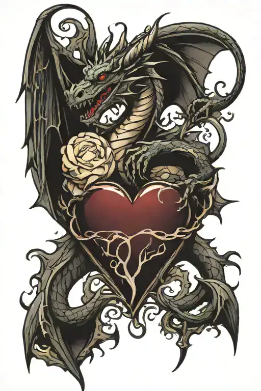 Dragon And Human Heart Inside