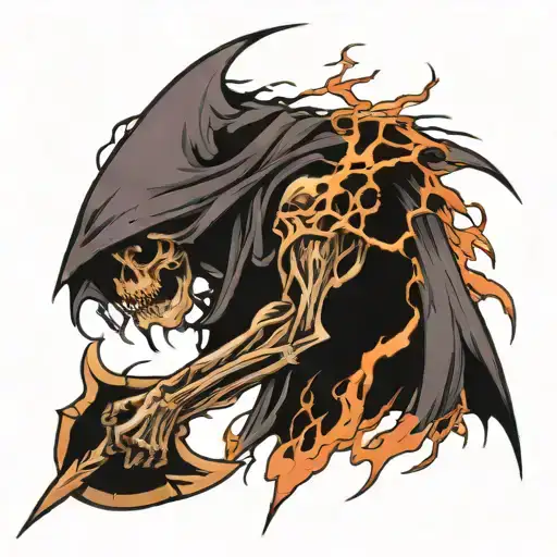 Reaper With Lightning Striking