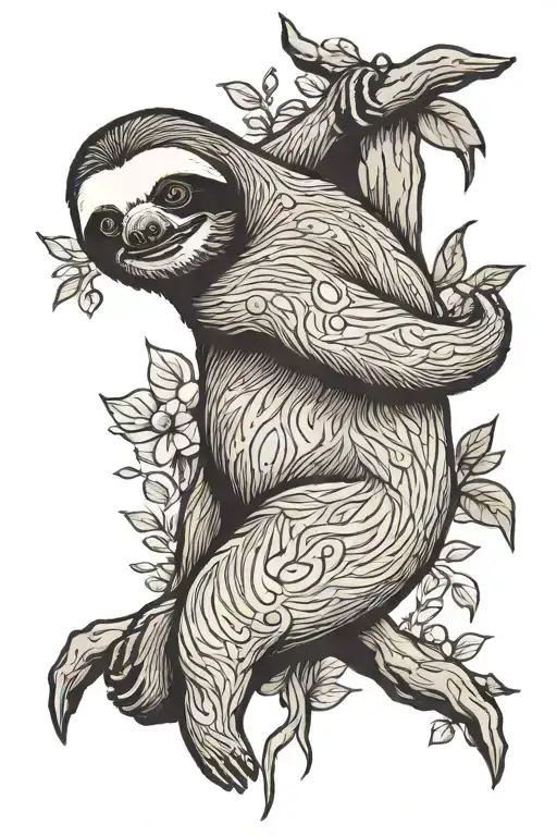 Sloth Hanging On Surgery Scar Vertical