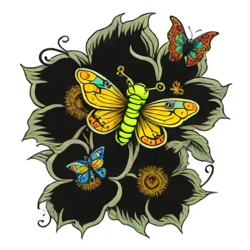 Frogs Butterflies Sunflowers Dragon Fly