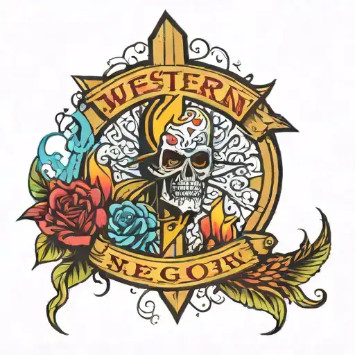 Western Print Inside Lighting Bolt