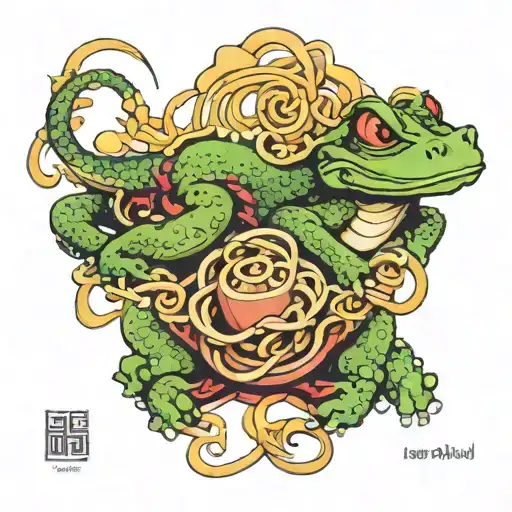 Dragon And Frog With Noodles