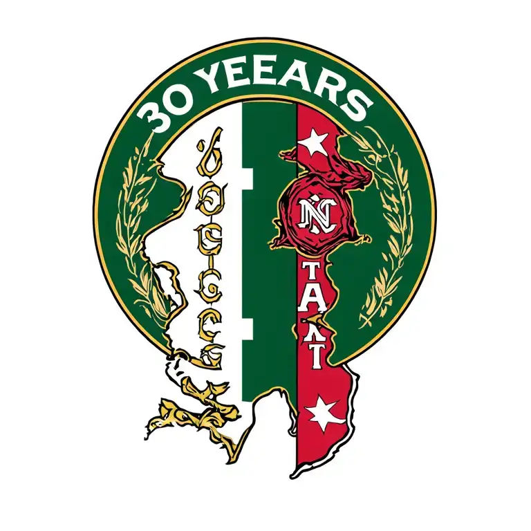 Nc State Flag With Word 30 Years