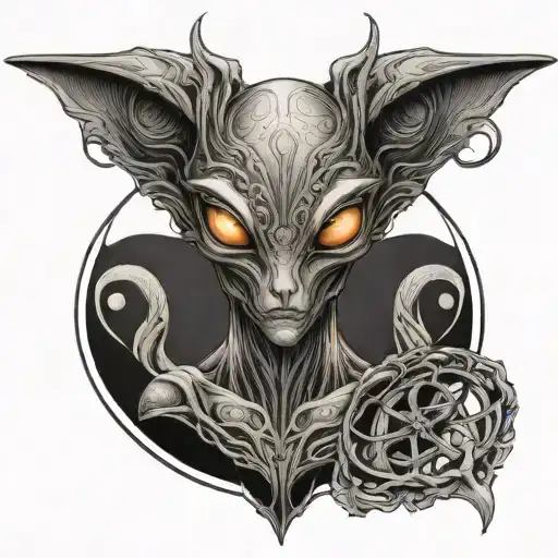 Tatto Blackwork Alien