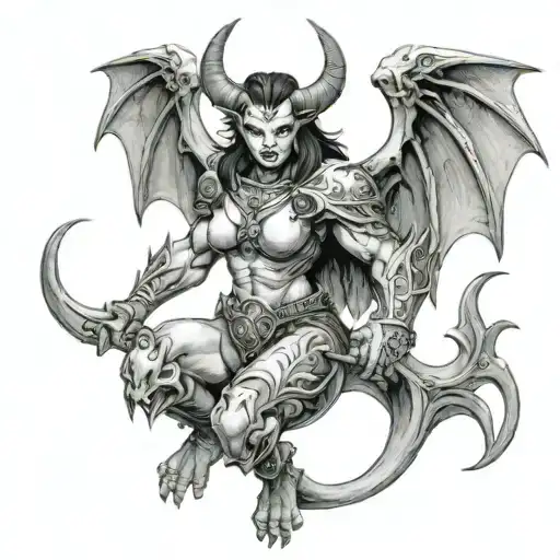 Taurus 1993 Female Gargoyle Warrior With Her
