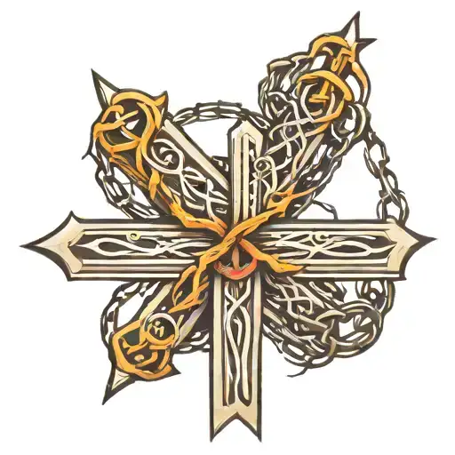 Crown Of Thorns Cross With Bible Verse