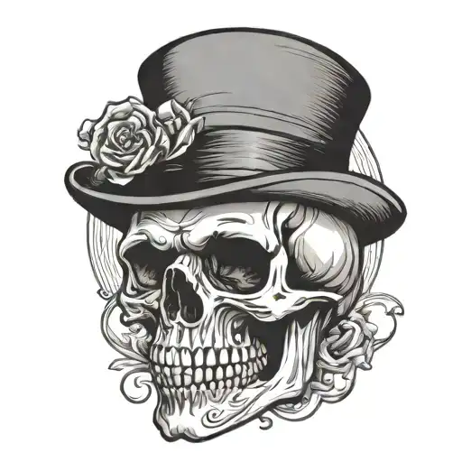 Skull With Bowler Hat