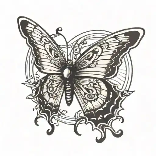 A Butterfly With Sun