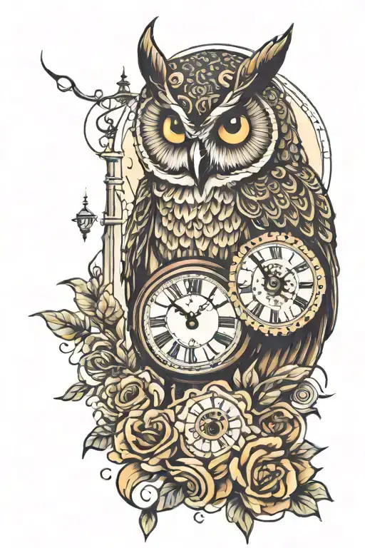 Owl And Clock Tower