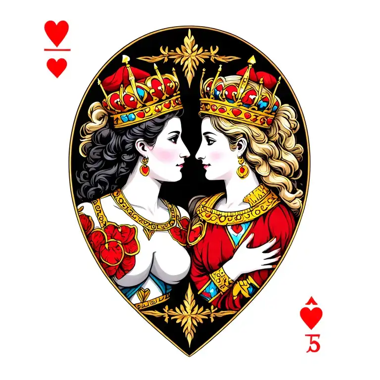 King And Queen Of Hearts On Gemini Sign