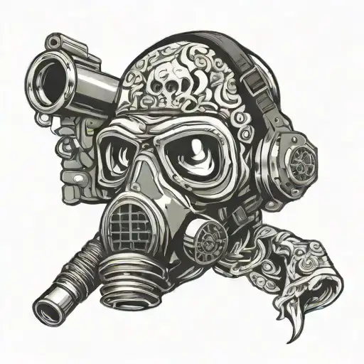 Gas Mask Skull Flashbang Grenade Launcher