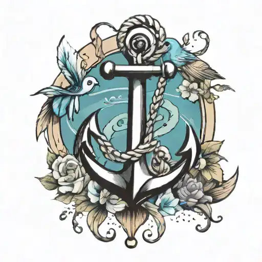 Anchor With Two Birds