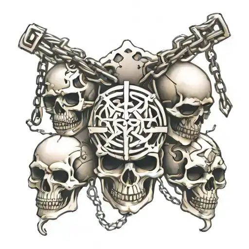 Broken Chains And Skulls Or Iron Masks