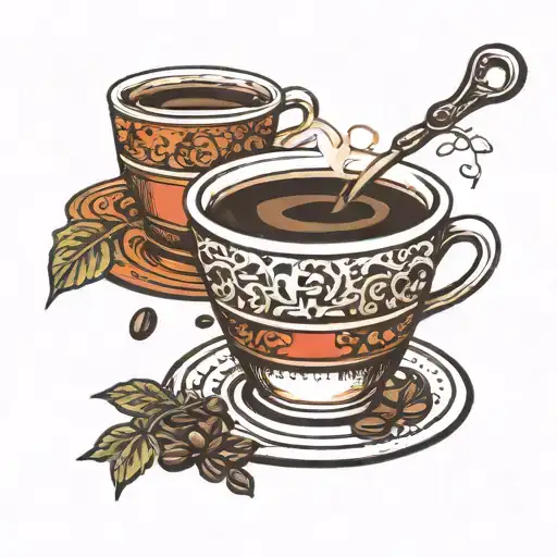 Coffee Deisigns With Porta Filter And Coffee Beans