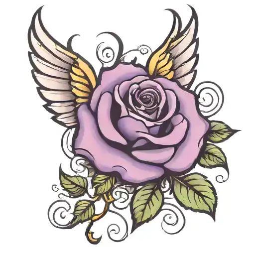 Purple Rose With Wings