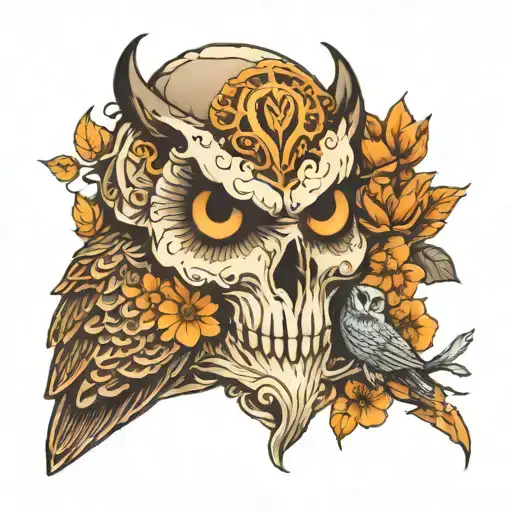 Owl Skull Surrounded